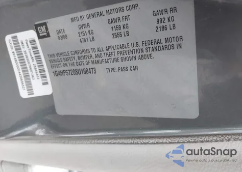 2008 Buick Lucerne Cx из США, поврежденный, VIN 1G4HP57208U188473